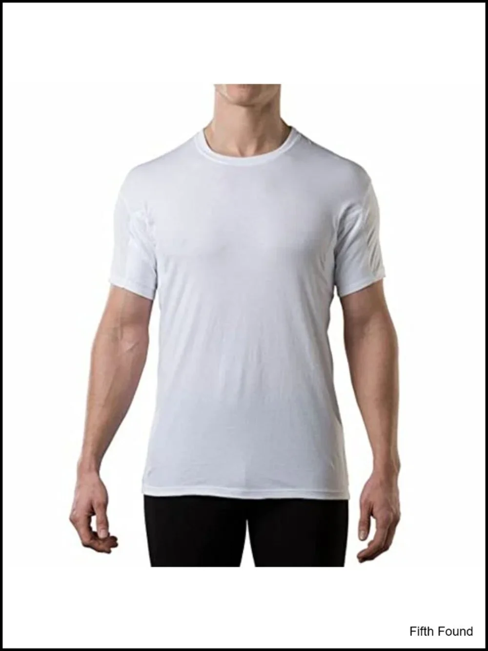 Cotton Sweatproof Undershirt Crew Neck Odor Sweat Blocking Heavy Sweat